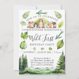 Invitación Cumpleaños del Niño del Bosque 1er año
