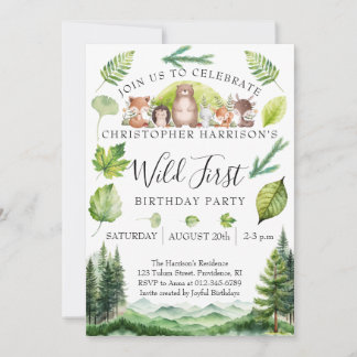 Invitación Cumpleaños del Niño del Bosque 1er año 