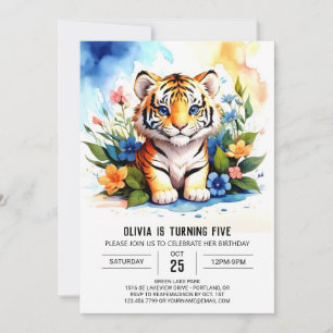 Invitación Cumpleaños del niño del pequeño Tigre