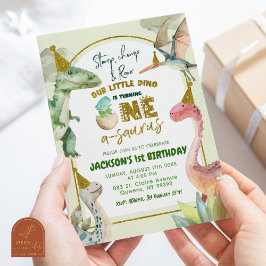 Invitación Cumpleaños del Niño Dinosaurio Cumple Uno