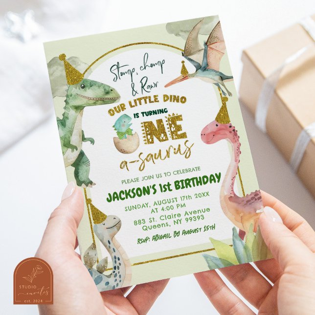 Invitación Cumpleaños del Niño Dinosaurio Cumple Uno (Subido por el creador)