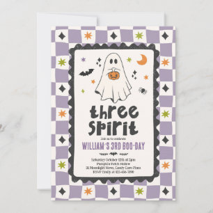 Invitación Cumpleaños del niño fantasma de Halloween de tres