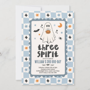 Invitación Cumpleaños del niño fantasma de Halloween de tres