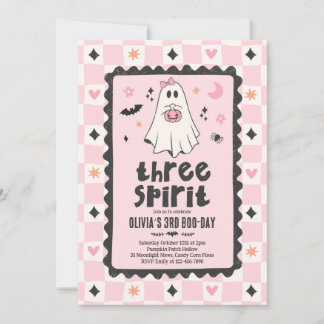 Invitación Cumpleaños del niño fantasma de Halloween de tres