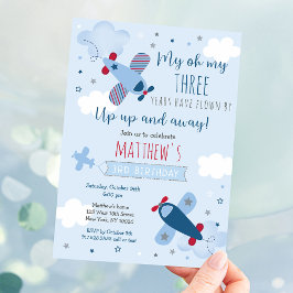 Invitación Cumpleaños del niño nubes de avión