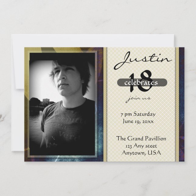 Invitación Cumpleaños del niño o del hombre (Anverso)