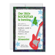 Cumpleaños del niño Rockstar de la Guitarra Roja