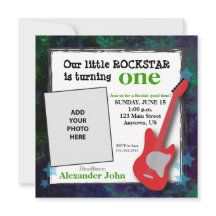 Cumpleaños del niño Rockstar Guitar y Stars