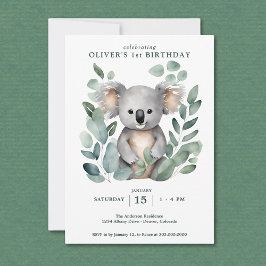 Invitación Cumpleaños del Oso Koala