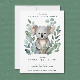 Invitación Cumpleaños del Oso Koala