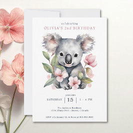 Invitación Cumpleaños del Oso Koala