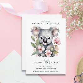 Invitación Cumpleaños del Oso Koala