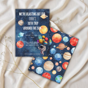 Invitación Cumpleaños del Outer Space Boy en su 10º viaje alr