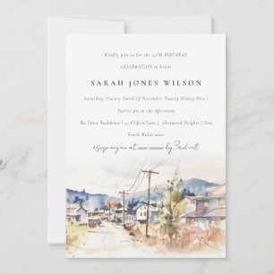 Invitación Cumpleaños del paisaje de Asheville, Carolina del