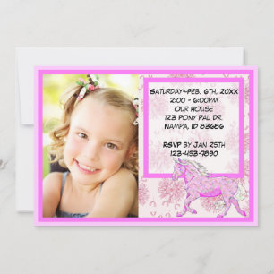Invitación Cumpleaños del Palomino Azul (dientes de león rosa