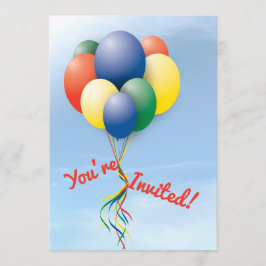 Invitación Cumpleaños del paquete de globos aerostáticos Fly