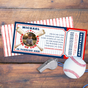 Invitación Cumpleaños del partido Rookie of the Year en el Bé