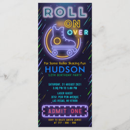 Invitación Cumpleaños del pase de patinaje sobre el patinaje 