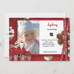 Invitación Cumpleaños del pastel