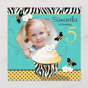 Invitación Cumpleaños del pastel de abeja
