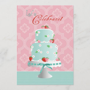 Invitación Cumpleaños del Pastel de fresa