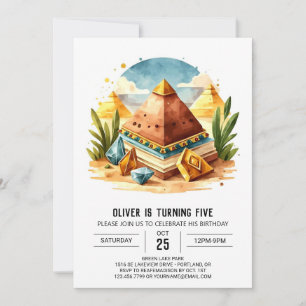 Invitación Cumpleaños del Pastel Pyramids egipcio en línea