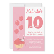 Cumpleaños del pastel rosado sonriente | Invitació