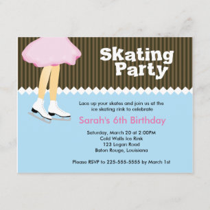 Invitación Cumpleaños del patinaje de hielo
