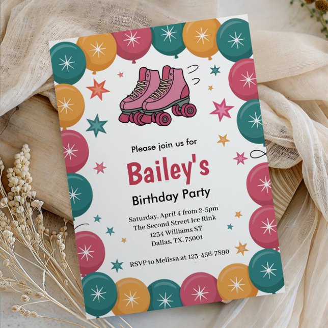 Invitación Cumpleaños del Patinaje Retro Roller (Subido por el creador)