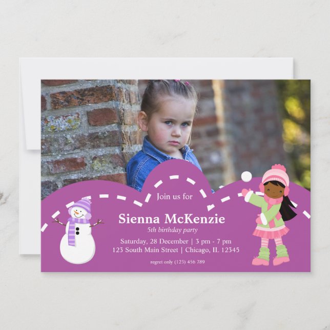 Invitación Cumpleaños del patinaje sobre hielo (Anverso)