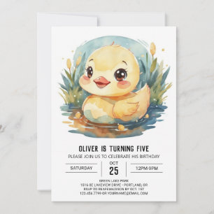 Invitación Cumpleaños del Pato Infantil Pastel