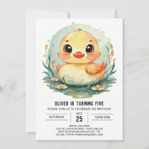 Invitación Cumpleaños del Pato Infantil personalizado