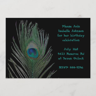 Invitación Cumpleaños del pavo real solarizado