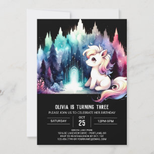 Invitación Cumpleaños del Pequeño Caballo de Woodland