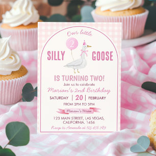 Invitación Cumpleaños del pequeño Chica de Gingham Rosa