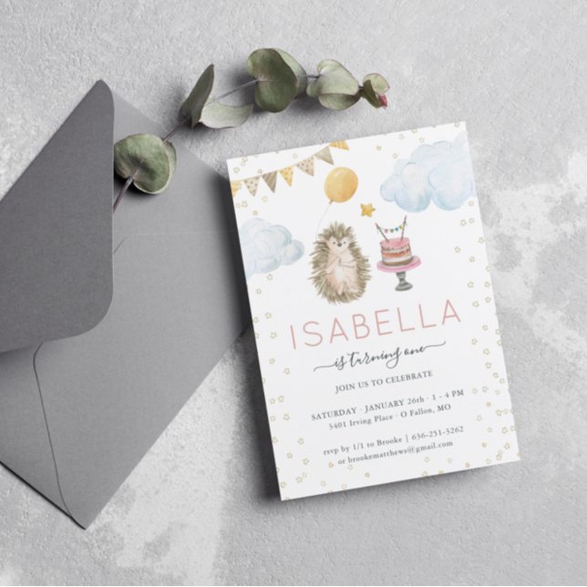 Invitación Cumpleaños del pequeño erizo (Subido por el creador)