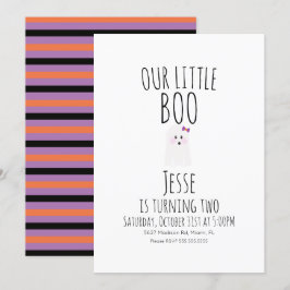 Invitación Cumpleaños del pequeño fantasma Boo en Halloween