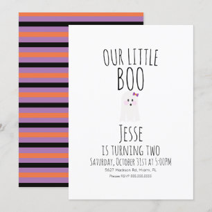 Invitación Cumpleaños del pequeño fantasma Boo en Halloween