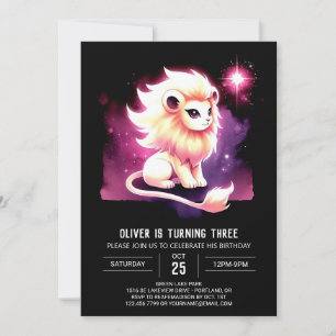 Invitación Cumpleaños del Pequeño León Whimsy