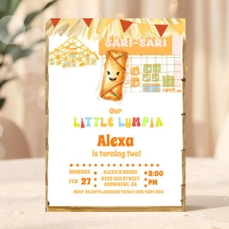 Invitación Cumpleaños del Pequeño Lumpia Filipino