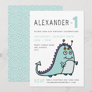 Invitación Cumpleaños del pequeño monstruo niño 1