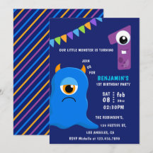 Cumpleaños del pequeño monstruo niño 1er año