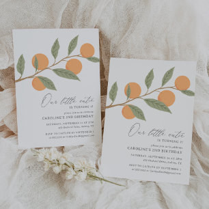 Invitación Cumpleaños del Pequeño Naranja Cutie Citrus