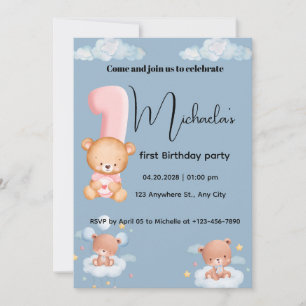 Invitación Cumpleaños del pequeño panda Cutie 1