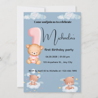 Invitación Cumpleaños del pequeño panda Cutie 1