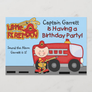 Invitación Cumpleaños del pequeño Personalizado bombero