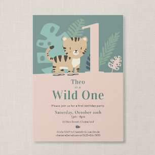 Invitación Cumpleaños del pequeño salvaje de Tiny Tiger