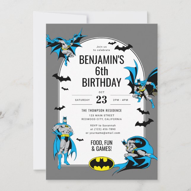 Invitación Cumpleaños del personalizado Batman Boy (Anverso)