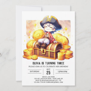Invitación Cumpleaños del Personalizado de Buques Pirate