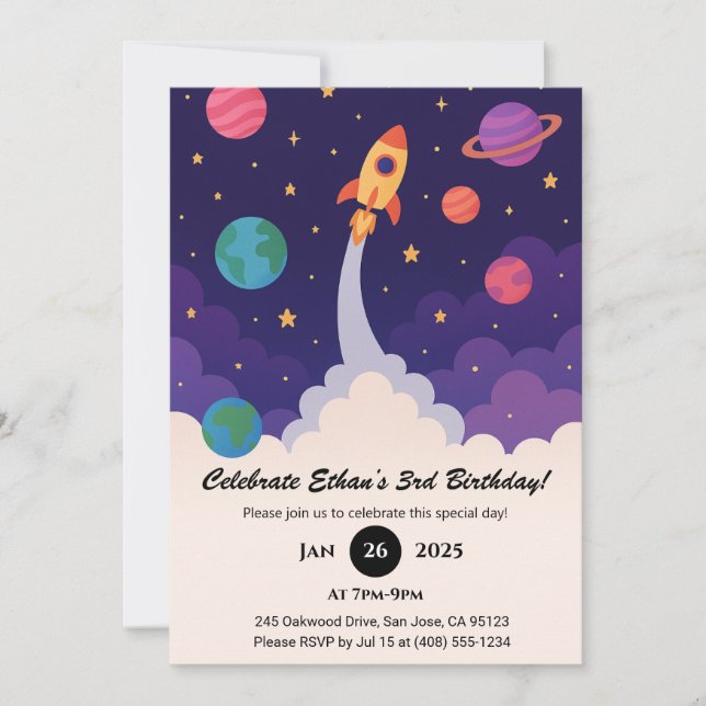 Invitación Cumpleaños del Personalizado de lanzamiento de coh (Anverso)